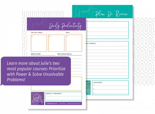 Courses, Julie Miller Davis Productivity Training